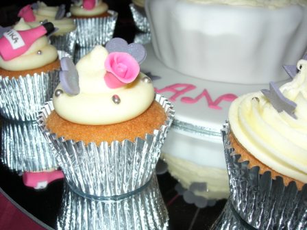 Close-up of 18th birthday cupcakes