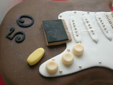 Close-up of guitar cake