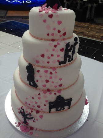 Close-up of Love Story wedding cake