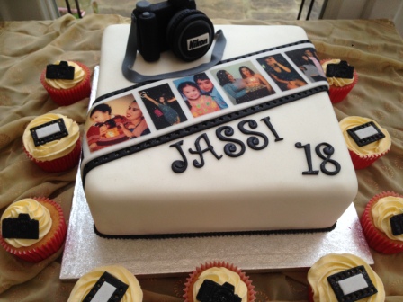 Photography-themed birthday cake