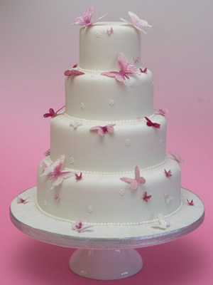 Guitar Birthday Cake on Butterfly Wedding Cake